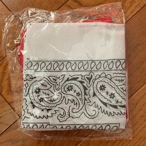red and white bandanas